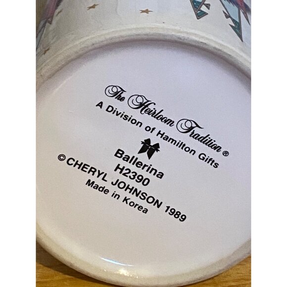 Pair Of Christmas Hamilton Gifts Mugs Cheryl Johnson 1989 Ballerina H2390 Purple - Picture 7 of 8